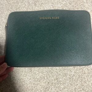 Michael Kors Forest Green Leather Crossbody